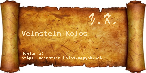 Veinstein Kolos névjegykártya